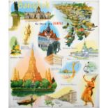Travel Poster Bangkok Thailand Qantas Airlines