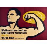 Sport Poster Body Building Weight Lifting World Championship Berlin GDR