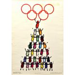 Sport Poster Moscow Olympics 1980 Human Pyramid