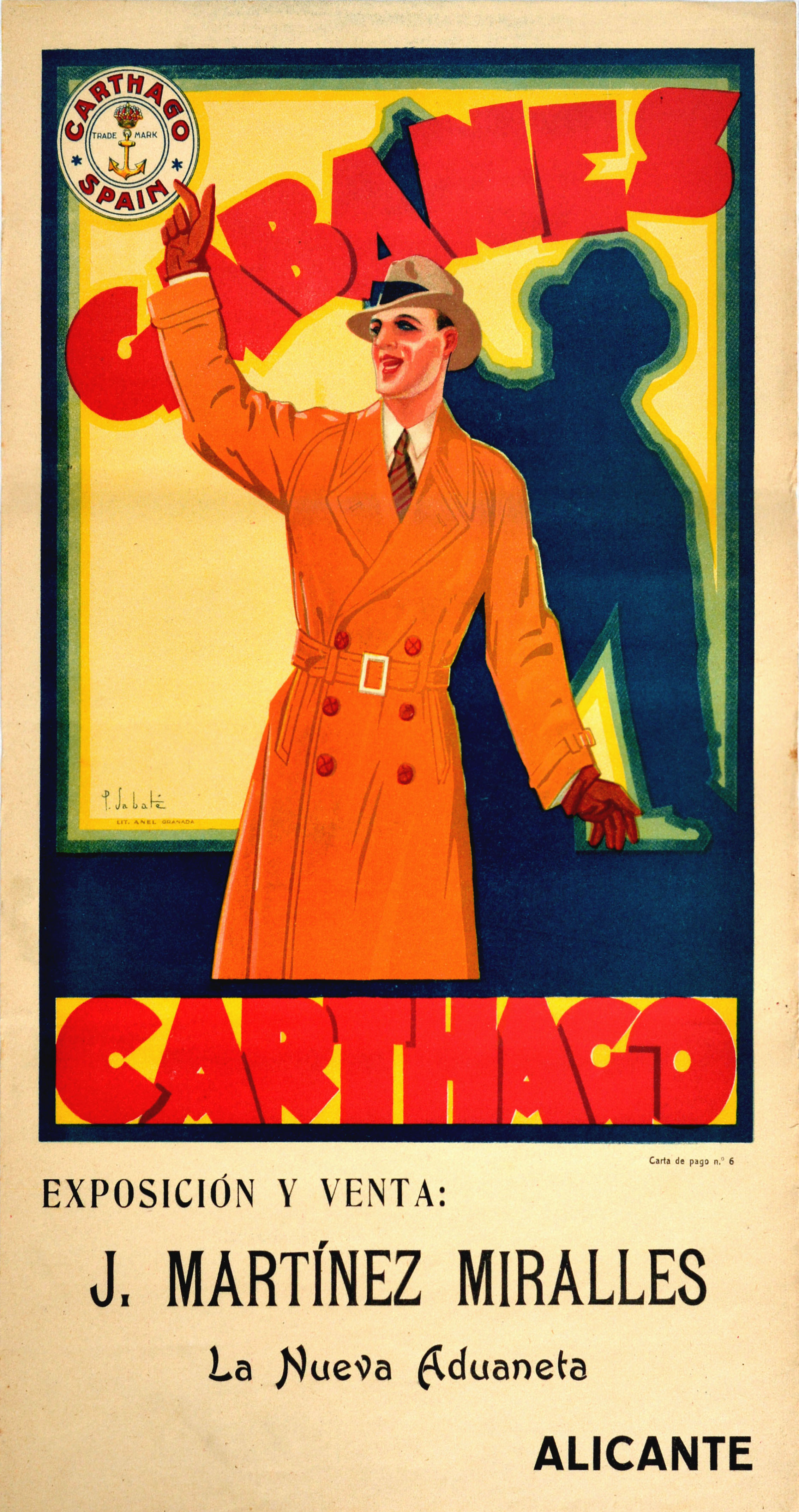 Advertising Poster Carthago Fedora Hats Spain Mens Fashion