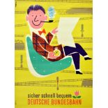 Travel Poster German Railways DB Safe Fast Comfortable