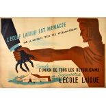 Propaganda Poster Secular School Franch Communist Party