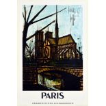 Travel Poster Paris French Railways Notre Dame German Small