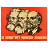 Propaganda Poster Lenin Marx Engels Marxism Leninism Politics USSR Soviet
