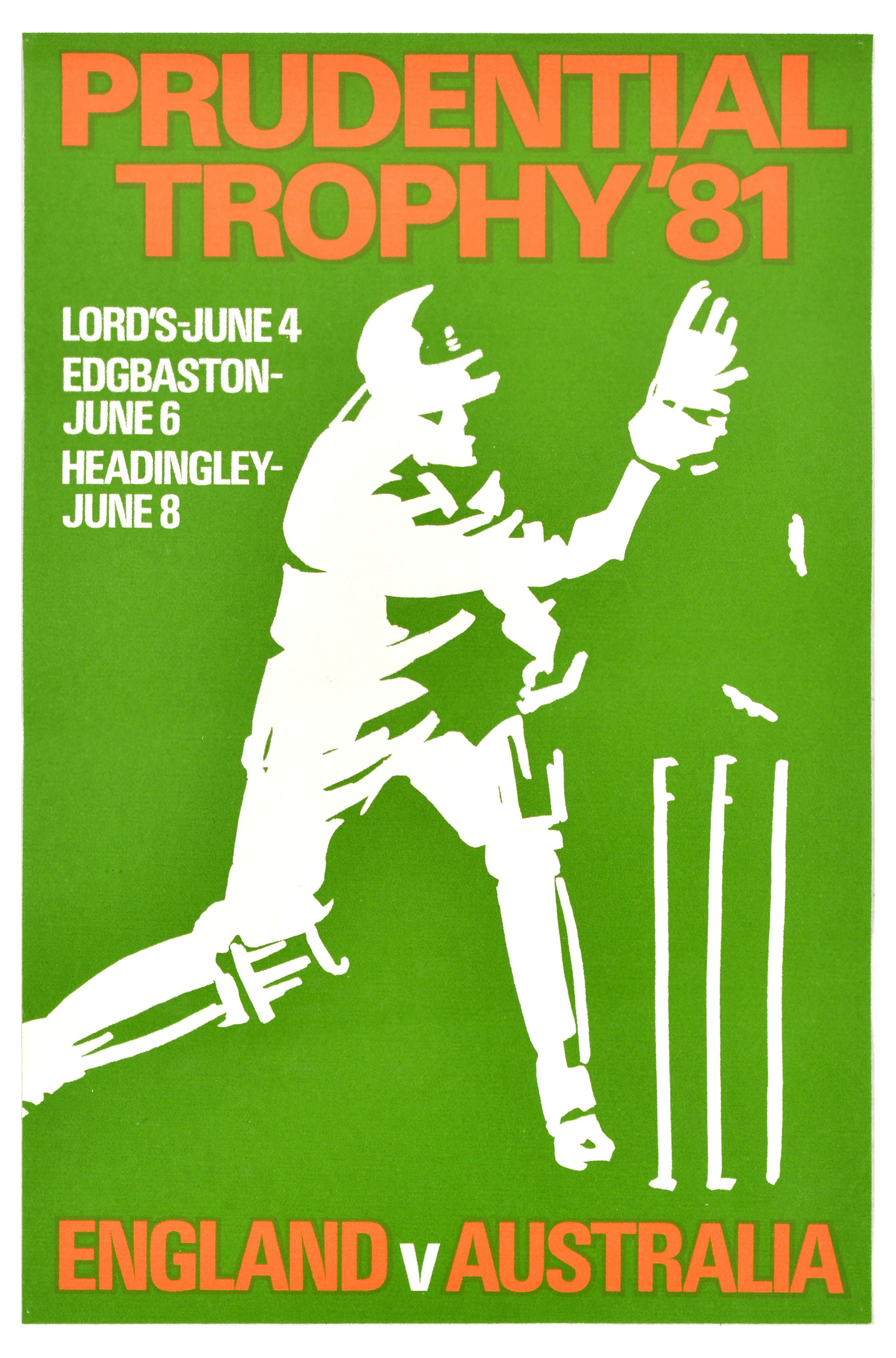 Sport Poster Cricket Prudential Trophy 81 England V Australia 