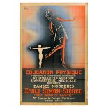 Advertising Poster Physical Education School Art Deco France Ecole Simon Siegel