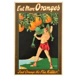 Advertising Poster Eat More Oranges Jack Orange The Flu Killer