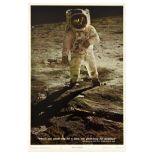 Propaganda Poster Man On Moon Armstrong Aldrin Apollo 11 Space Astronaut