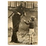 Propaganda Poster East German Soldier Helping A Child Berlin Wall