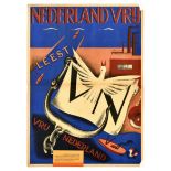 Propaganda Poster Free Netherlands WWII Liberation Nederland Vrij