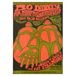 Rock Music Concert Poster Bo Diddley Big Brother And The Holding Co Quicksilver