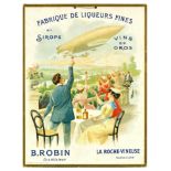 Advertising Poster Robin Distiller Liquor Wine Alcohol Zeppelin La Roche Vineuse Saone Et Loire