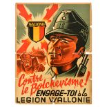 War Poster Walloon Legion WWII Nazi Army Belgium