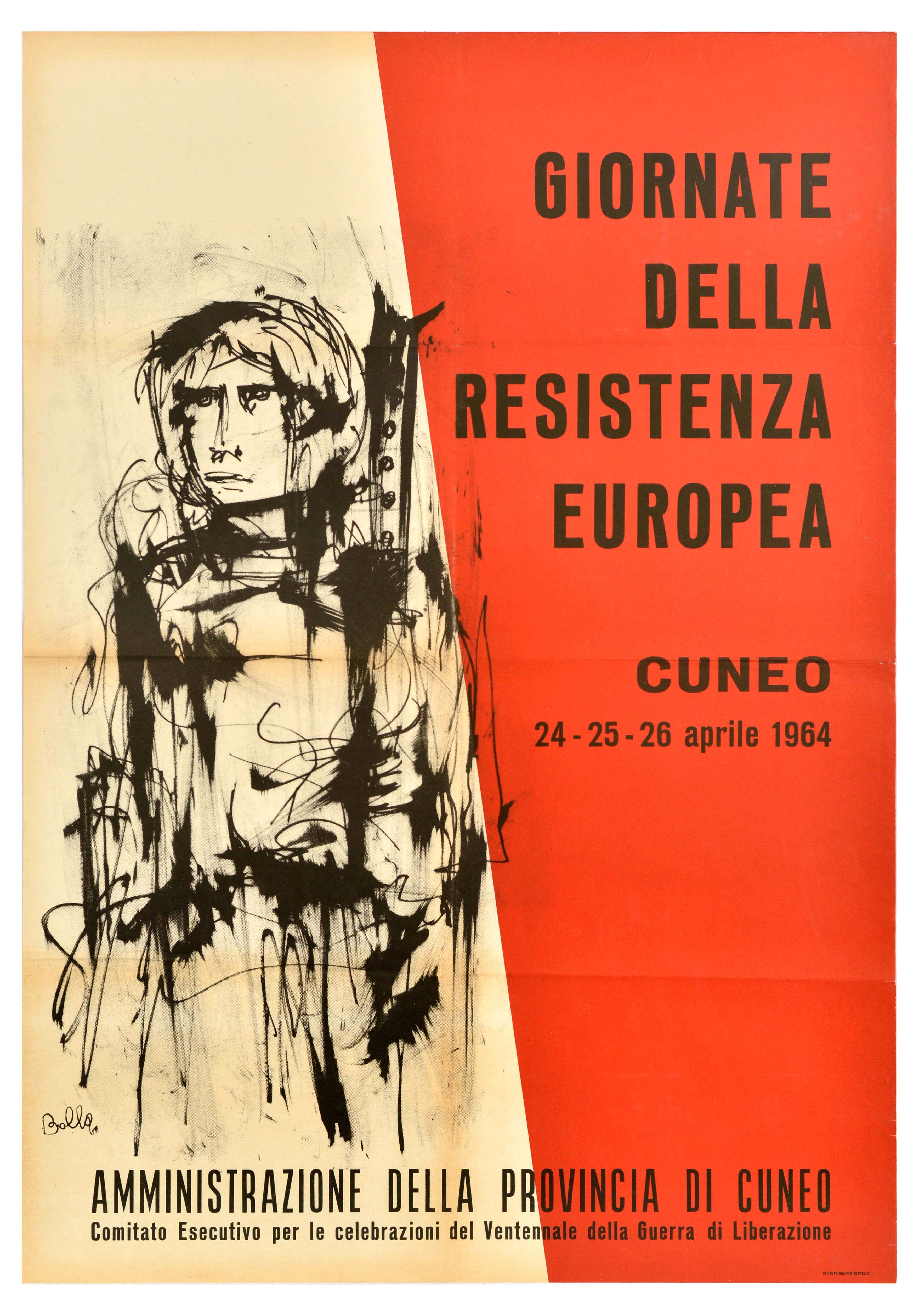 Propaganda Poster European Resistance WWII Italy War Liberation