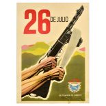 Propaganda Poster Cuba Revolution 26 De Julio Central De Trabajadores