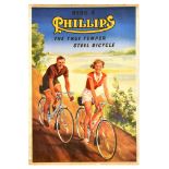 Advertising Poster Phillips Bicycle Couple True Temper Steel Cycle