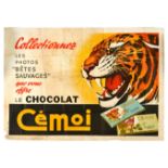 Advertising Poster Cemoi Chocolate Wild Animals Tiger