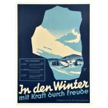 Sport Poster Winter Strength Through Joy Ski Austria Tyrol