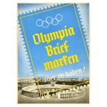 Sport Poster 1936 Berlin Olympic Games Germany Stamps Olympia Briefmarken