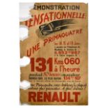 Advertising Poster Renault Primaquatre Autodrome Car Montlhery