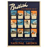 Advertising Poster National Savings British and Proud of It Scientists Greatness