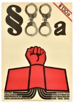 Propaganda Poster Paragraph 88a German Criminal Law Handcuffs Fist