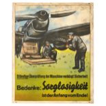 Propaganda Poster Plane Safety Carelessness Luftwaffe