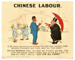 Propaganda Poster Chinese Labour Transvaal South Africa Gold Mining