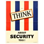 Propaganda Poster Think About Security Too USA Department Of Defence