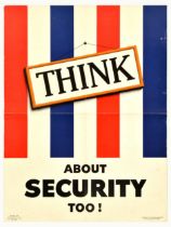 Propaganda Poster Think About Security Too USA Department Of Defence