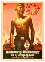 Propaganda Poster Third Reich Deutschen Jugend Hitler Youth Nazi Germany