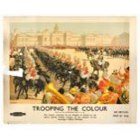 Travel Poster London Trooping The Colour British Railways Christopher Clark