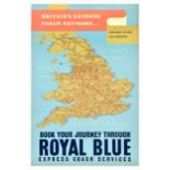 Travel Poster Royal Blue Britains Express Coach Network