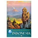 Travel Poster Indonesia Hindu Temples In Central Java Trip