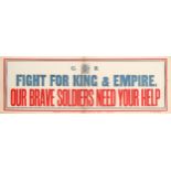 War Poster Fight For King And Empire WWI UK