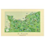 Travel Poster La Normandie Normandy France Map