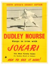 Sport Poster Jokari Game Dudley Nourse Cricketer South Africa