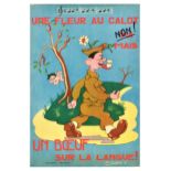 Propaganda Poster Une Fleur Au Calot Careless Talk Soldier Military