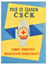 Propaganda Poster Czechoslovakia Red Cross Socialism Health Care