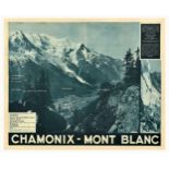 Travel Poster Chamonix Mont Blanc Alps Ski France Mountain