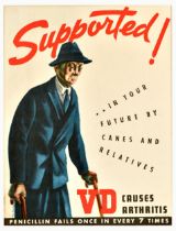 Propaganda Poster Venereal Disease VD Supported By Canes Relatives Health