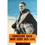 War Poster Royal Air Force Pilot Careless Talk May Cost His Life WWII