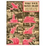 War Poster Make Your Money Fight WWII National Savings