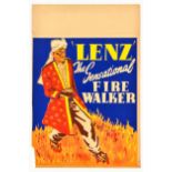 Advertising Poster Lenz The Sensational Fire Walker Magic Illusion Show