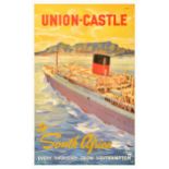 Travel Poster Union Castle Line South Africa From Southampton