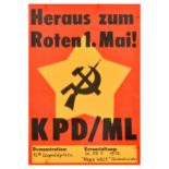 Propaganda Poster Red May Day German Communist Party Marxist Leninist