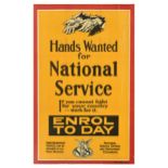 War Poster Hands Wanted GB National Service WWI
