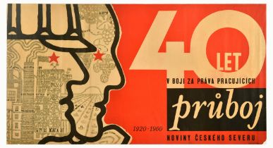 Propaganda Poster Fight For Workers Rights Czechoslovakia