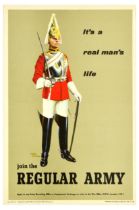 Propaganda Poster Life Guards Recruitment Regular Army Real Mans Life