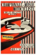 Sport Poster World Motorcycling Championship Bugatti Circuit 1970